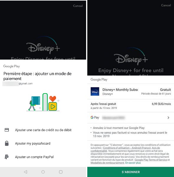 DisneyPlus moyen de paiement